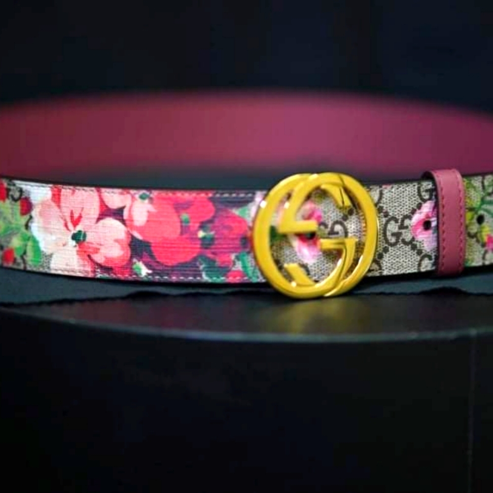 GUCCI Canvas Flora Belt
